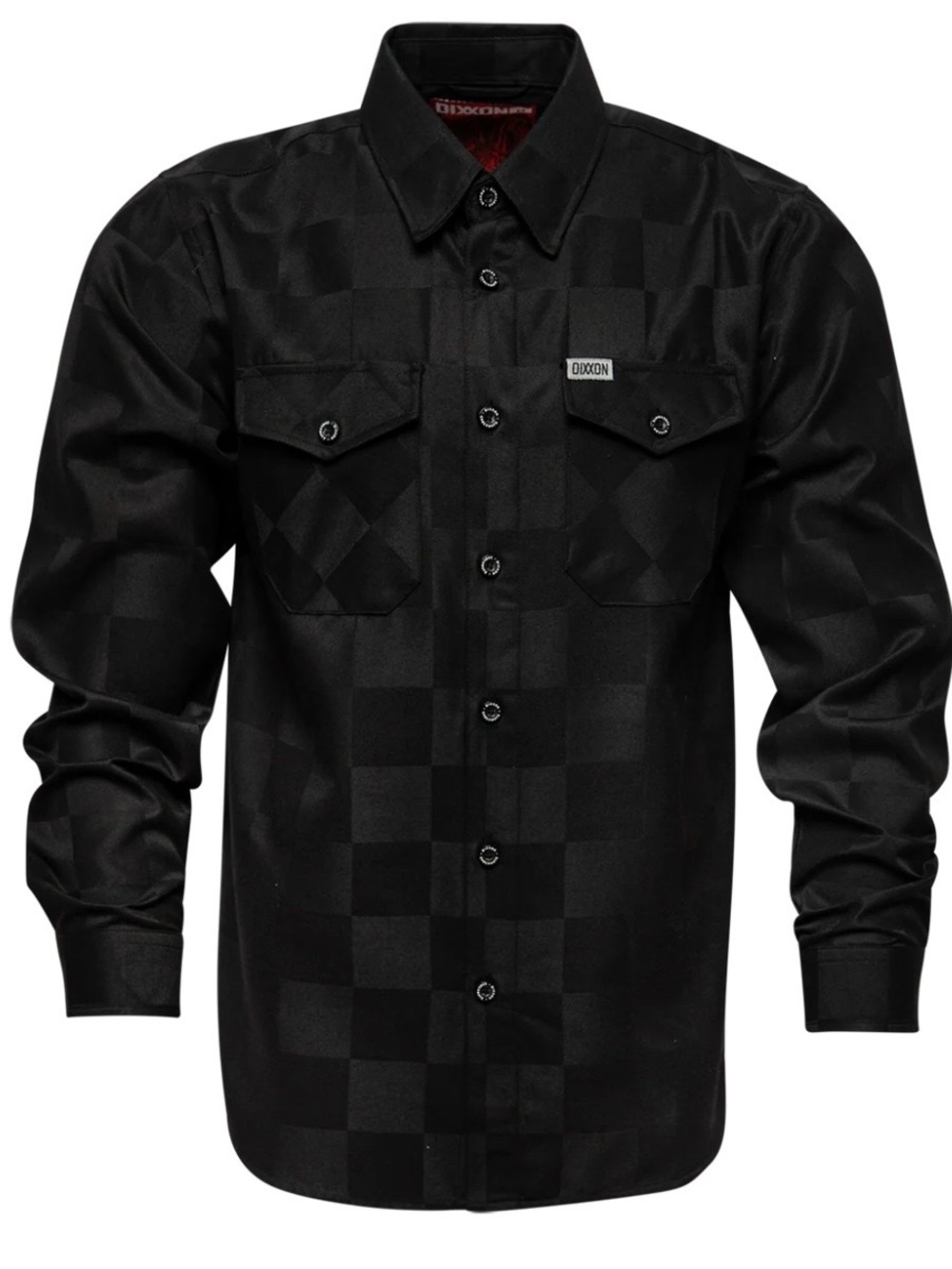DIXXON Black Checkmate Long-Sleeve Button-Down Shirt Men’s Medium